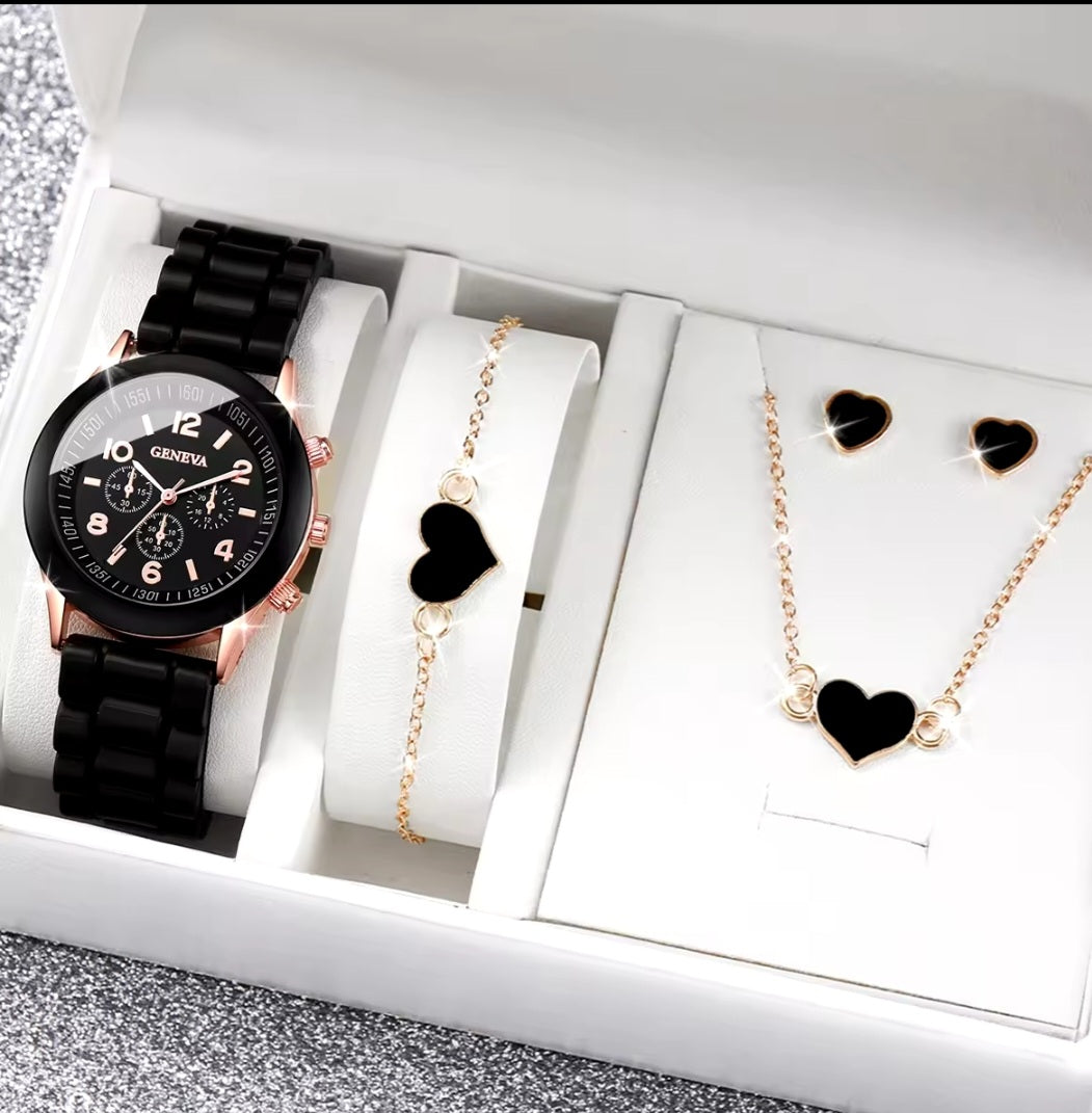 Set conjunto reloj 4 piezas